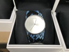 CALVIN KLEIN WRIST WATCH WITH BLACK AND BLUE STRAP