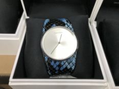 CALVIN KLEIN WRIST WATCH WITH BLACK AND BLUE STRAP