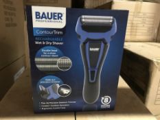 BAUER PROFESSIONAL CONTOUR TRIM RECHARGEABLE WET AND DRY SHAVER