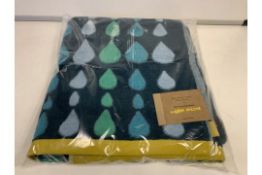 10 X BRAND NEW BOXED DONNA WILSON RAIN DROPS MULTI GREEN BATH SHEETS 100 X 150CM RRP £36 EACH