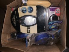 30 PIECE MIXED LOT INCLUDING AIR FRESHENERS, BLUETOOTH CAR KITS, RATCHET TIE DOWNS, ETC