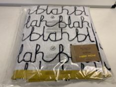 10 X BRAND NEW BOXED DONNA WILSON BLAH BLAH BLACK AND WHITE BATH SHEETS 100 X 150 RRP £36 EACH