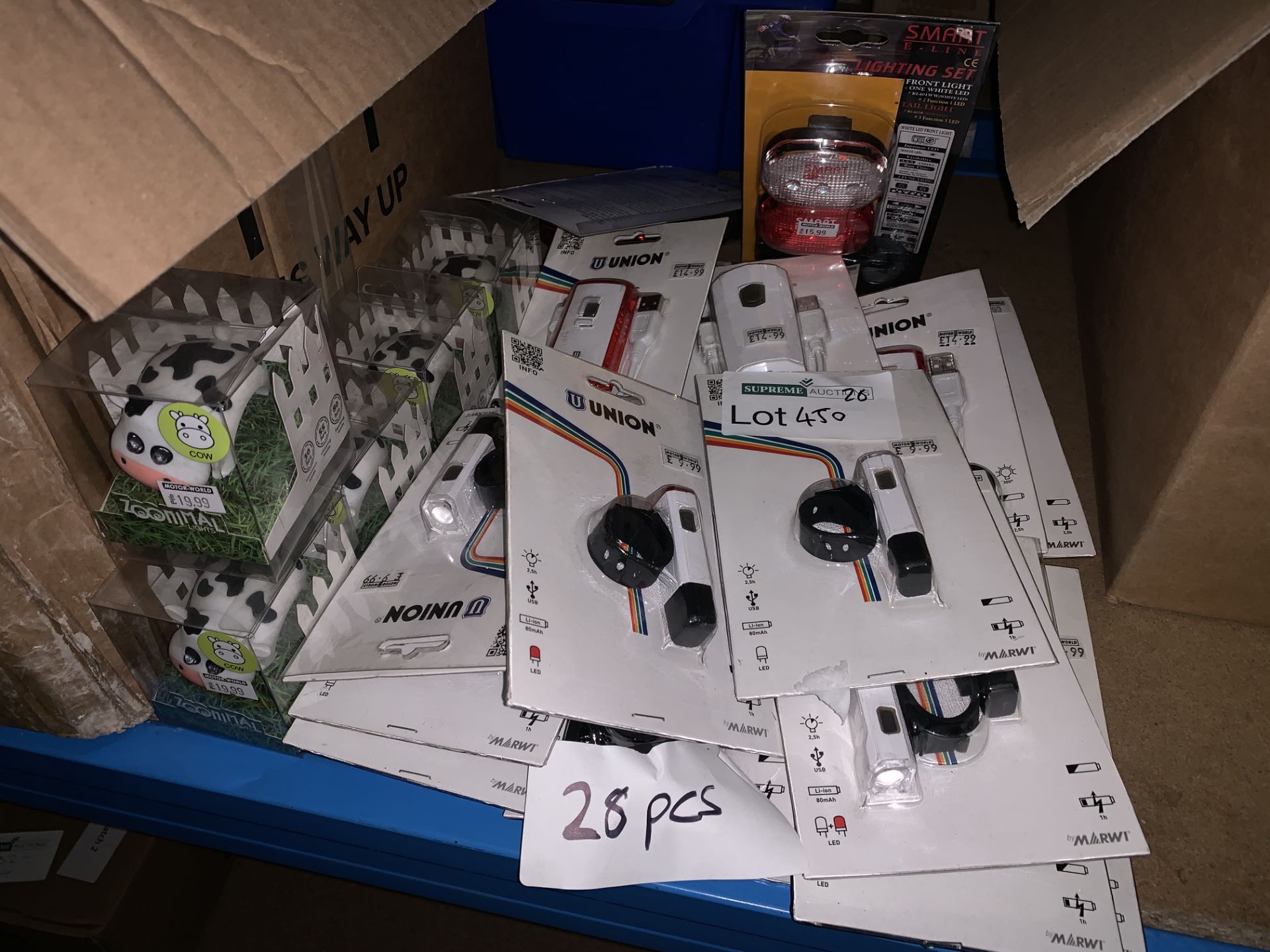 28 X MIXED LIGHTING LOT INCLUDING MINI USB HEADLAMPS, ZOOMINAL LIGHTS, ETC