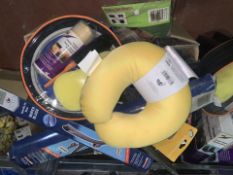 32 PIECE MIXED LOT INCLUDING WINTER KITS, WIPER BLADES, TRAVEL PILLOWS, CAR BOOT LINERS, ETC (99/