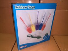 20 X BRAND NEW TICKIT SETS OF 6 RAINBOW TONGS