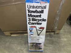 BRAND NEW STREETWIZE UNIVERSAL TOWBALL MOUNT 3 BICYCLE CARRIER