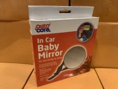 72 X BRAND NEW AUTOCARE IN CAR BABY MIRRORS IN 2 BOXES