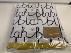 10 X BRAND NEW BOXED DONNA WILSON BLAH BLAH BLACK AND WHITE BATH SHEETS 100 X 150 RRP £36 EACH
