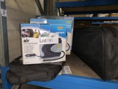 LOT CONTAINING RING AIR COMPRESSORS, RING BATTERY CHARGER, AA BREAK DOWN KITS