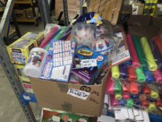 60 PIECE MIXED EDUCATIONAL LOT INCLUDING BRAIN BOX LETS LEARN SPANISH, BALLS, RELAY BATTONS, ETC