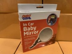 72 X BRAND NEW AUTOCARE IN CAR BABY MIRRORS IN 2 BOXES