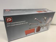 4 x NEW BOXED 6 PIECE AIR COMPRESSOR KITS. RRP £59 EACH