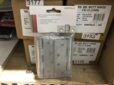 10 X PACKS OF 3 HAFELE 4X3" (102 X 76 MM ) BUTT HINDGES IN 2 BOXES