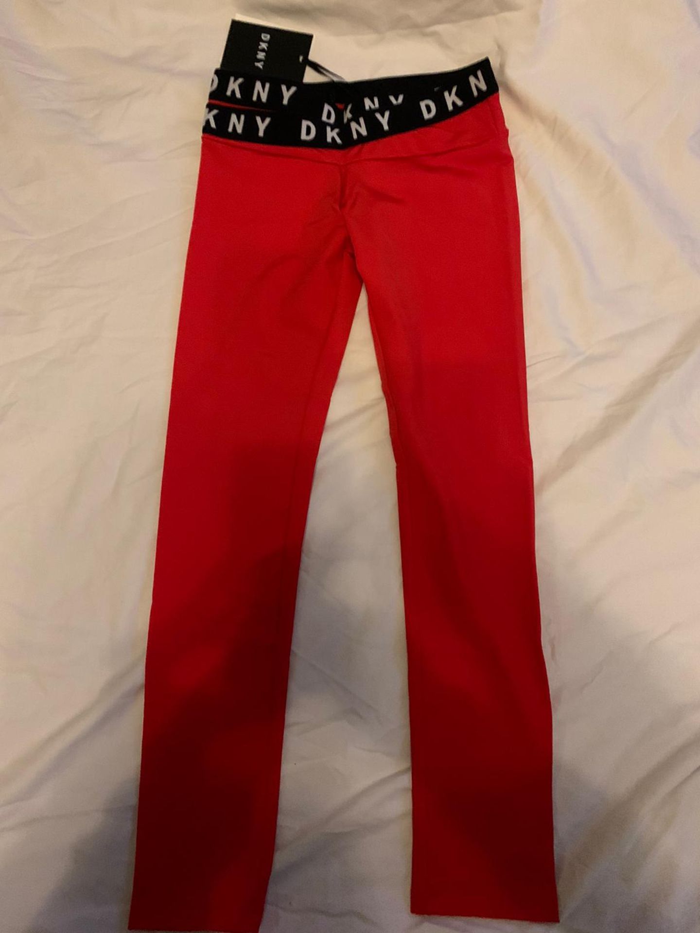 DKNY BRIGHT RED TRACKSUIT PANTS/LEGGINGS AGE - 6