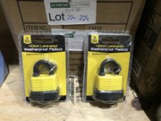 12 X TOOL TECH 40MM LAMINATED WEATHERPROOF PADLOCKS