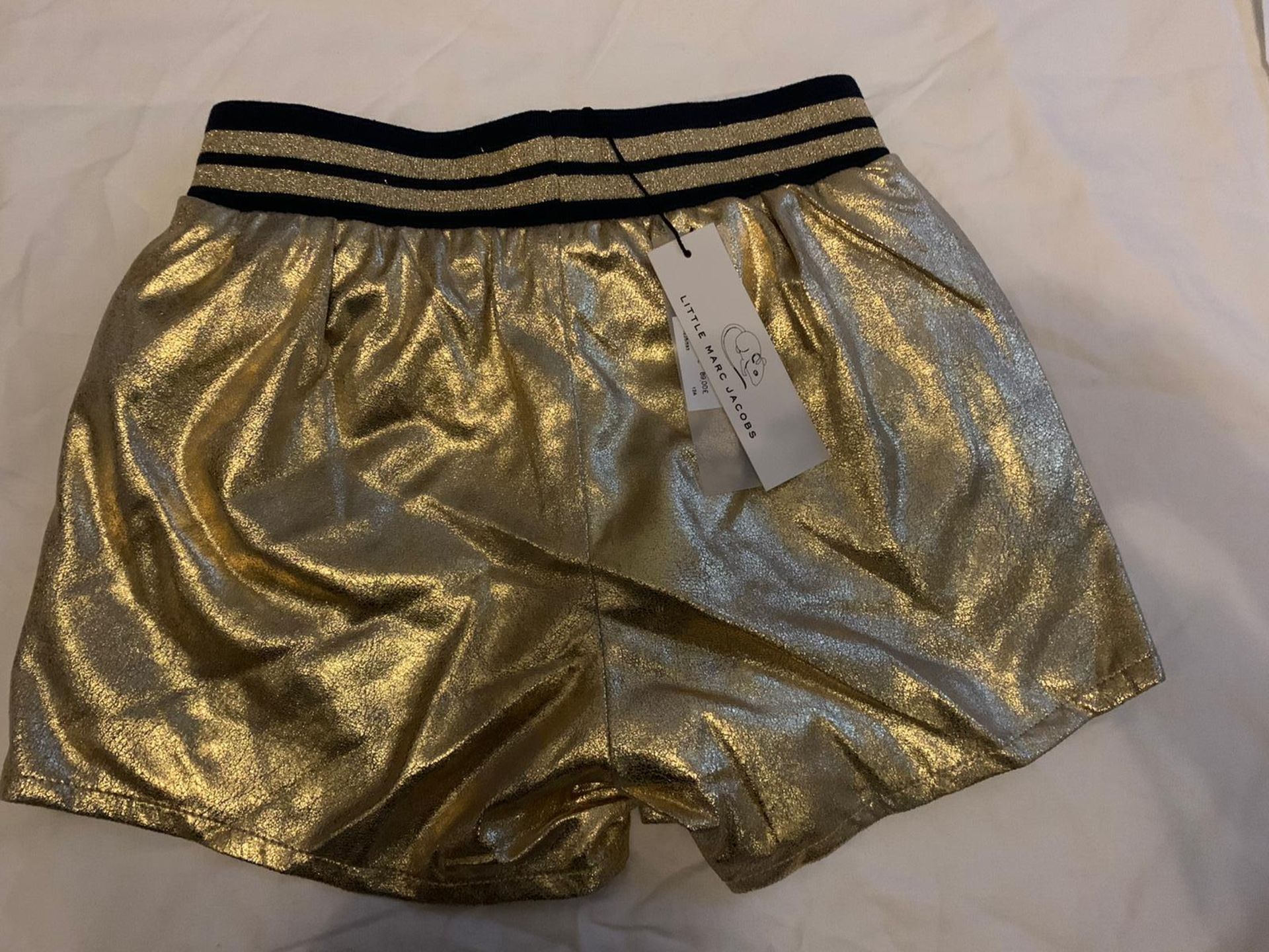 LITTLE MARC JACOBS GOLD SHORTS- AGE 12 - Image 2 of 3