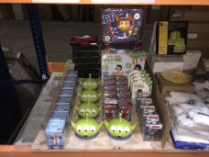 MIXED TOY LOT CONTAINING TOY STORY MONEY BOXES, SLIME STATION, DISNEY FROZEN AND SPIDERMAN 3D PUZZLE