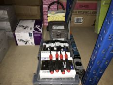 LOT CONTAINING EASY FIX MIXED WASHERS, 2 X LAP SWITCHES AND SOCKETS, 4 X SCREWDRIVERS, D-LOCKE,