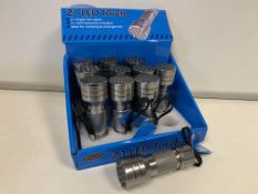 12 X NEW ENZO 21 LED METAL TORCH. IDEAL FOR CAMPING & EMERGENCIES