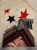 ROBERTO CAVALLI JUNIOR GIRLS T-SHIRT JERSEY FOUL STARS - AGE MEDIUM