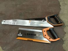 3 X MAGNUSSON 500MM FINE CUT WOOD SAW AND A BAHCO PRIZE CUT SAW