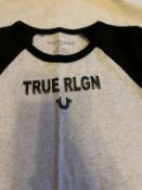 TRUE RELIGION BRANDED LOGO TEE WHITE/HEATHER - LARGE AGE- 14-16