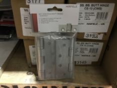 10 X PACKS OF 3 HAFELE 4X3" (102 X 76 MM ) BUTT HINDGES IN 2 BOXES