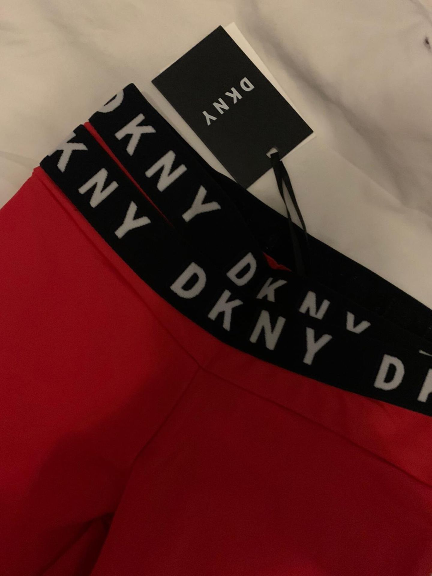 DKNY BRIGHT RED TRACKSUIT PANTS/LEGGINGS AGE - 6 - Image 2 of 2