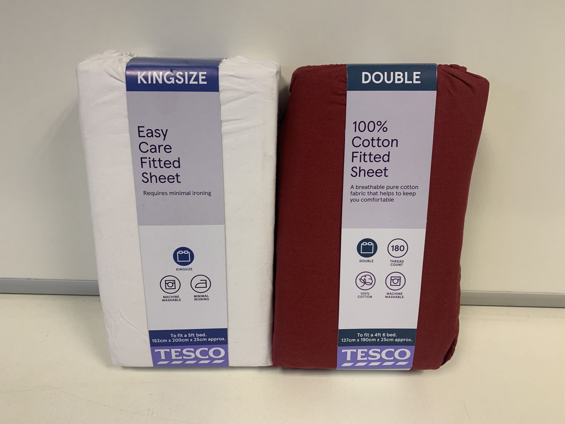 BRAND NEW BEDDING LOT INCLUDING 6 X BERRY SINGLE 6 X BERRY DOUBLE AND 6 X WHITE KING TESCO FITTED