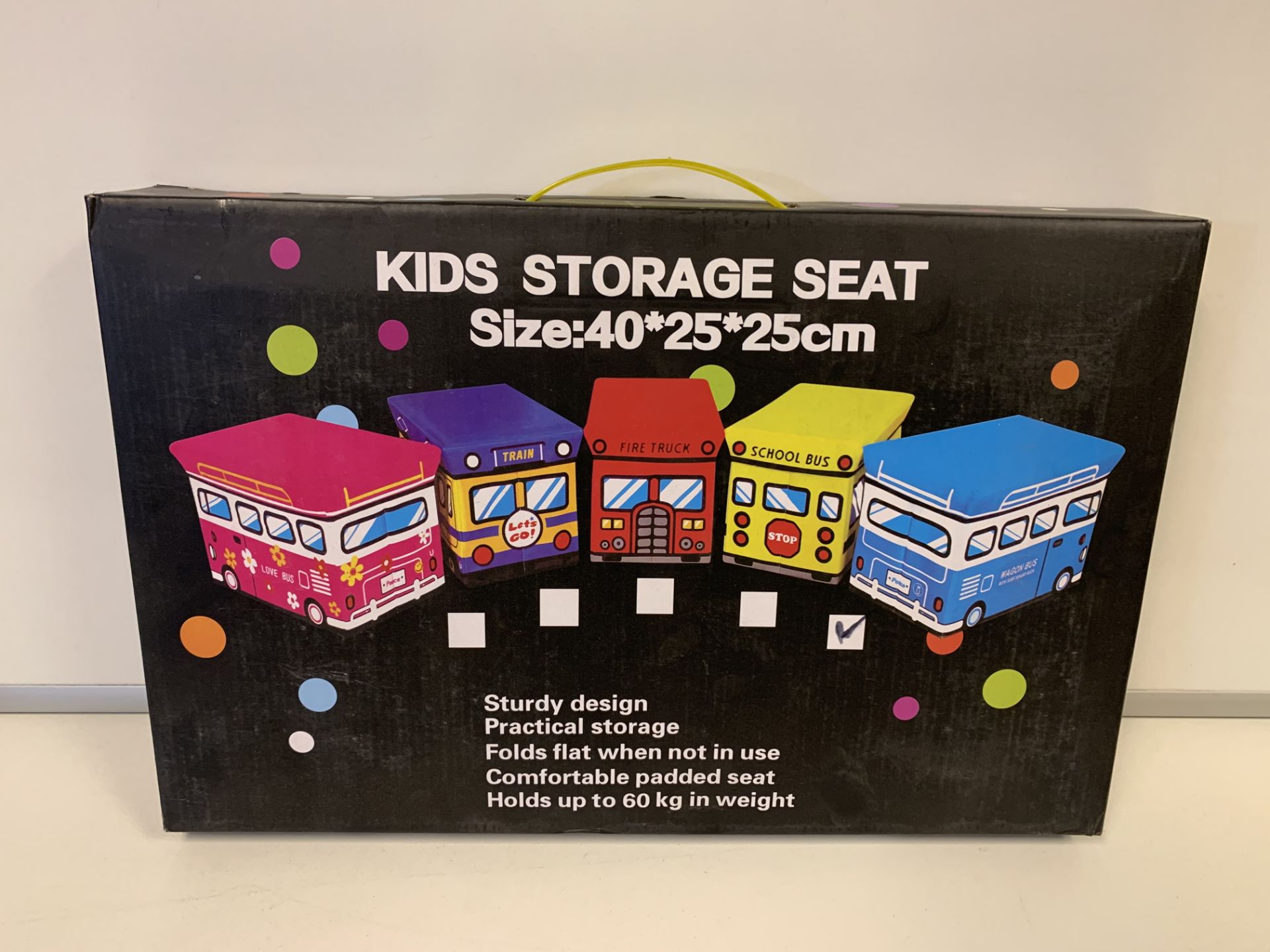 10 X BRAND NEW KIDS STORAGE SEATS 40 X 25 X 25CM (HOLDS UPTO 60KG)