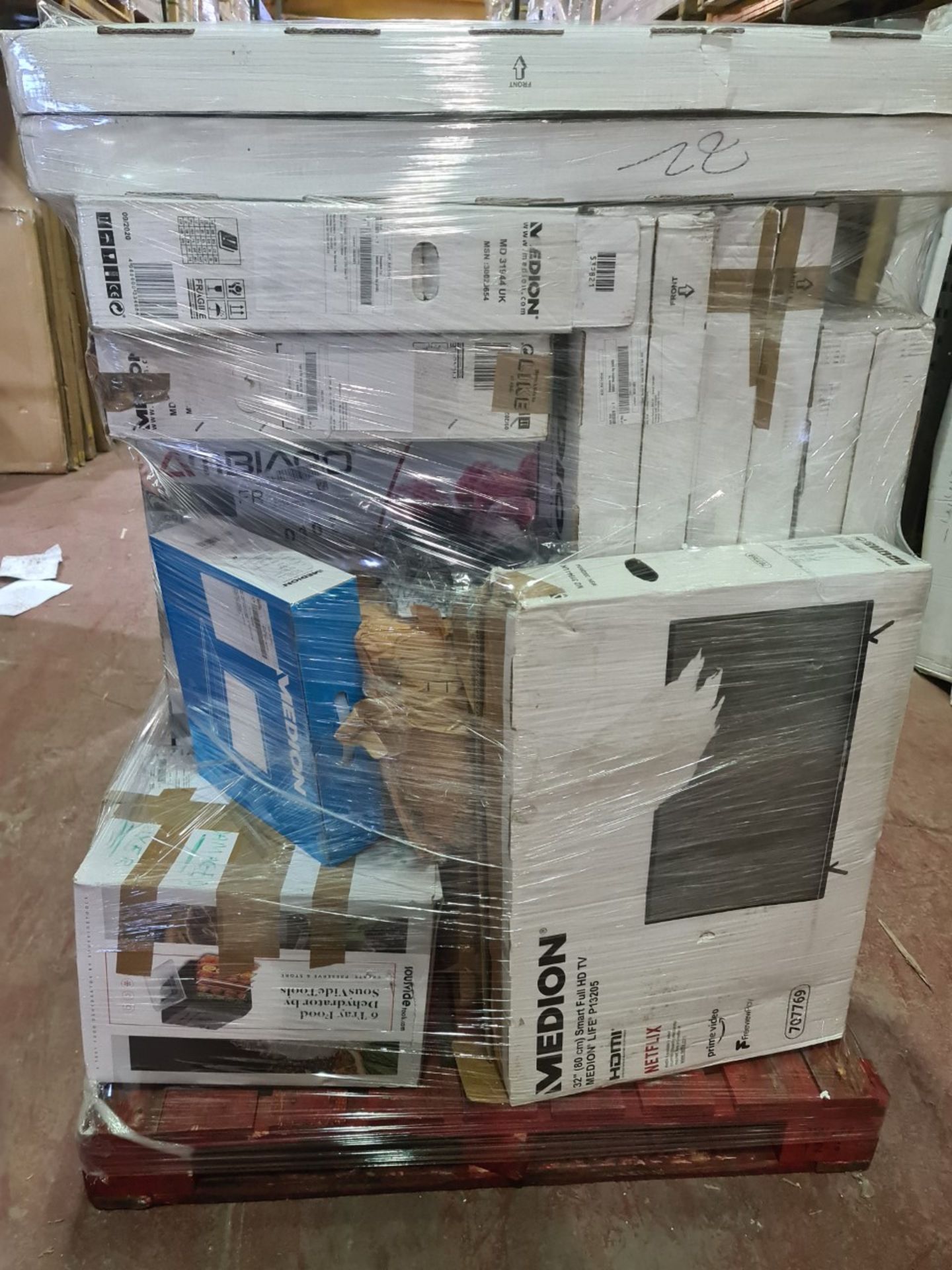 (M8) PALLET TO CONTAIN 10 VARIOUS ITEMS TO INCLUDE AMBIANO CHEST FREEZER, 43 INCH MEDION SMART TV, - Image 2 of 2