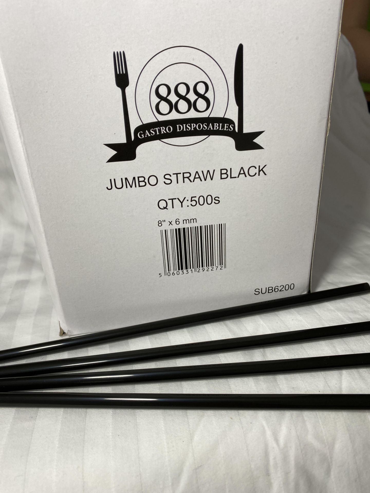 240000 X Jumbo Straw Black Straight 8" x 6mm in 24 boxes COLLECTION RADCLIFFE - Image 2 of 3
