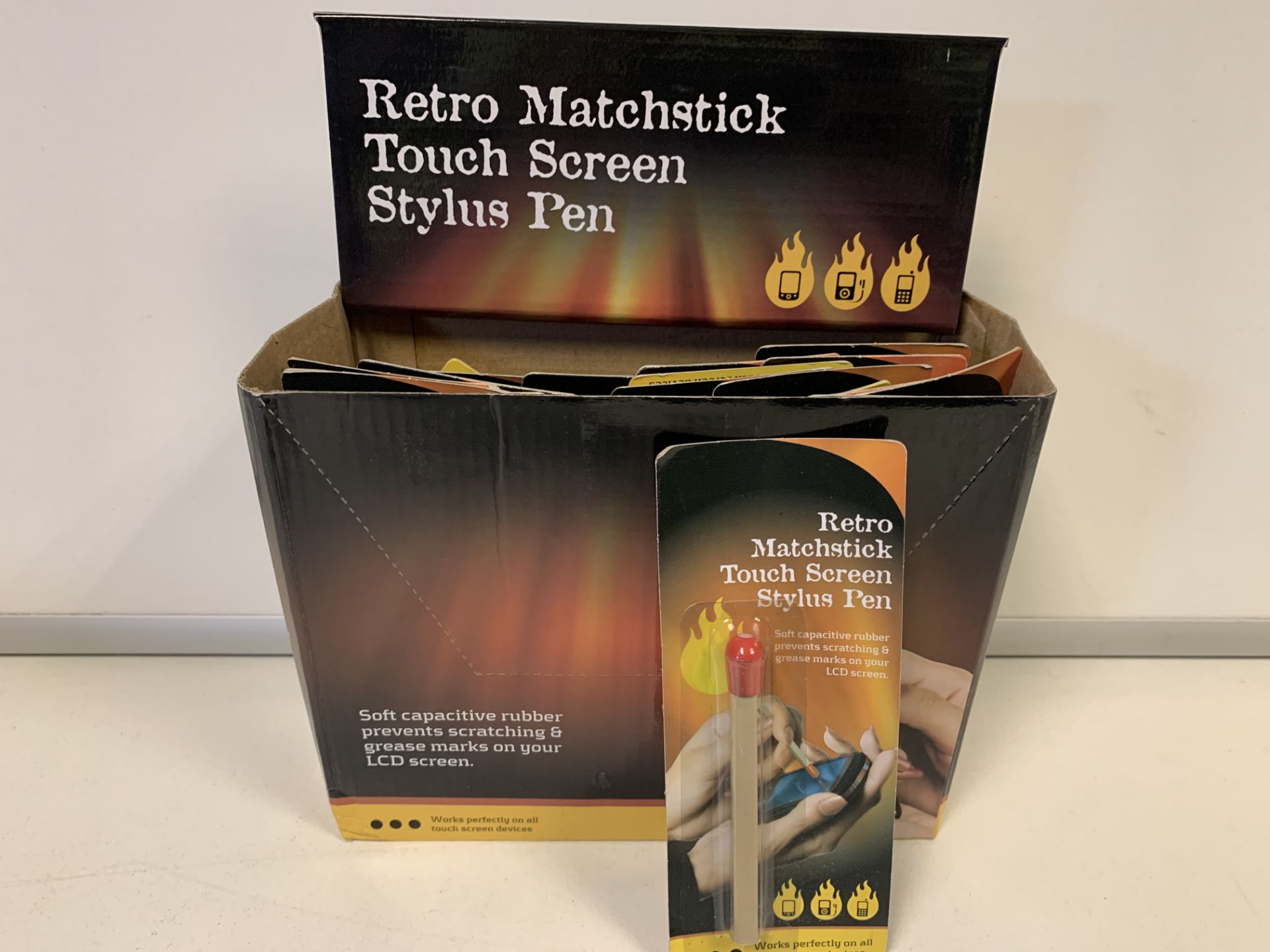 192 X BRAND NEW BOXED RETRO MATCHSTICK TOUCHSCREEN STYLUS PENS