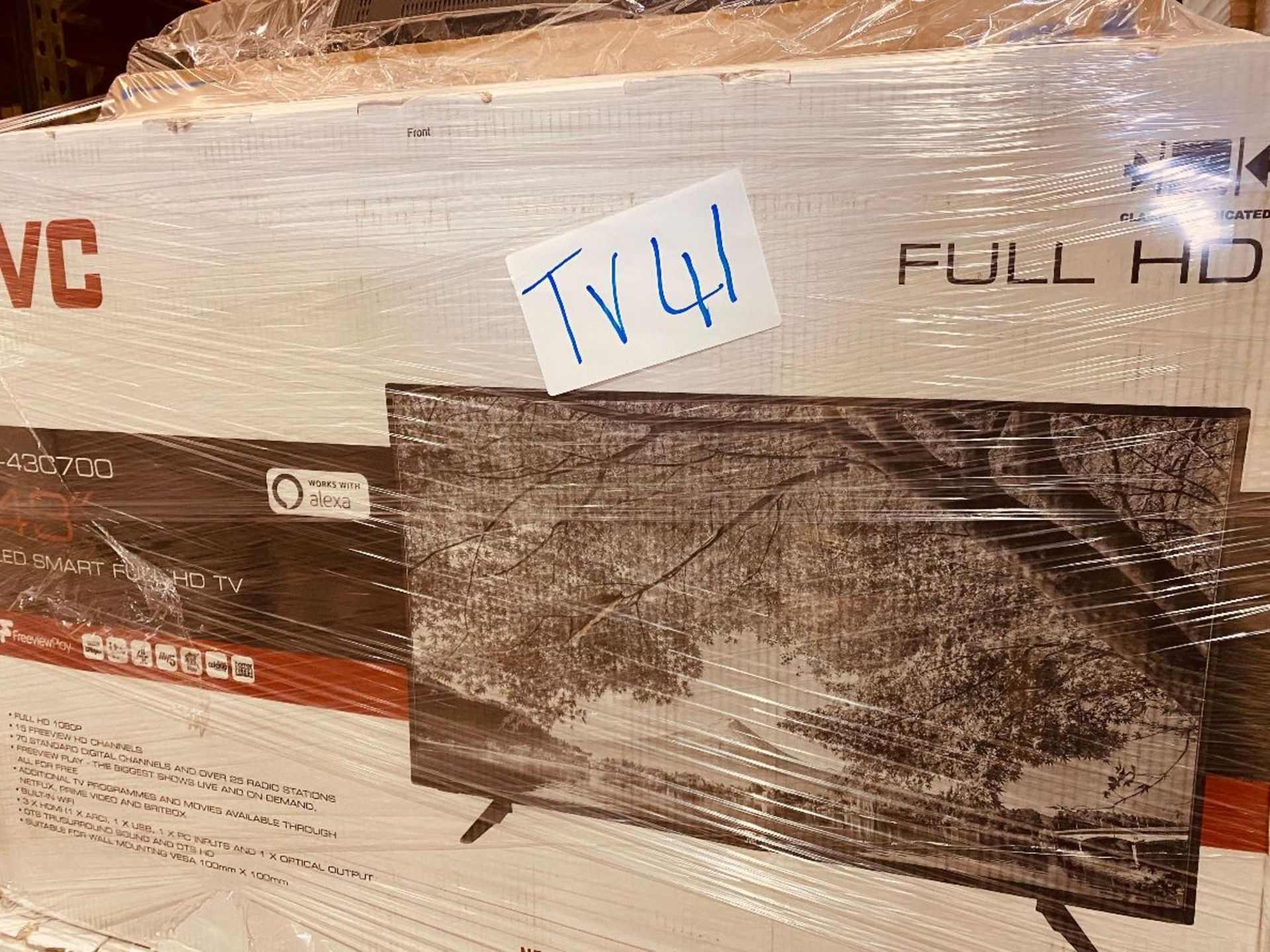 (TV41) PALLET TO CONTAIN  20x VARIOUS RETURNED TVS TO INCLUDE JVC, TOSHIBA, LOGIK.SAMSUNG SIZES