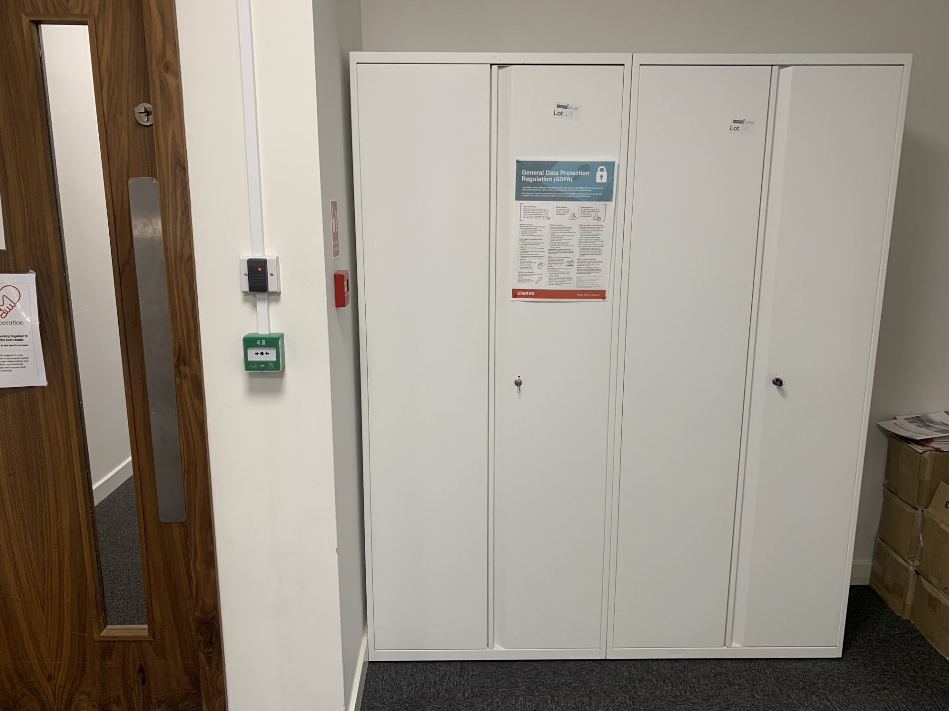 APPROX 6FT METAL LOCKABLE FILING CUPBOARDS