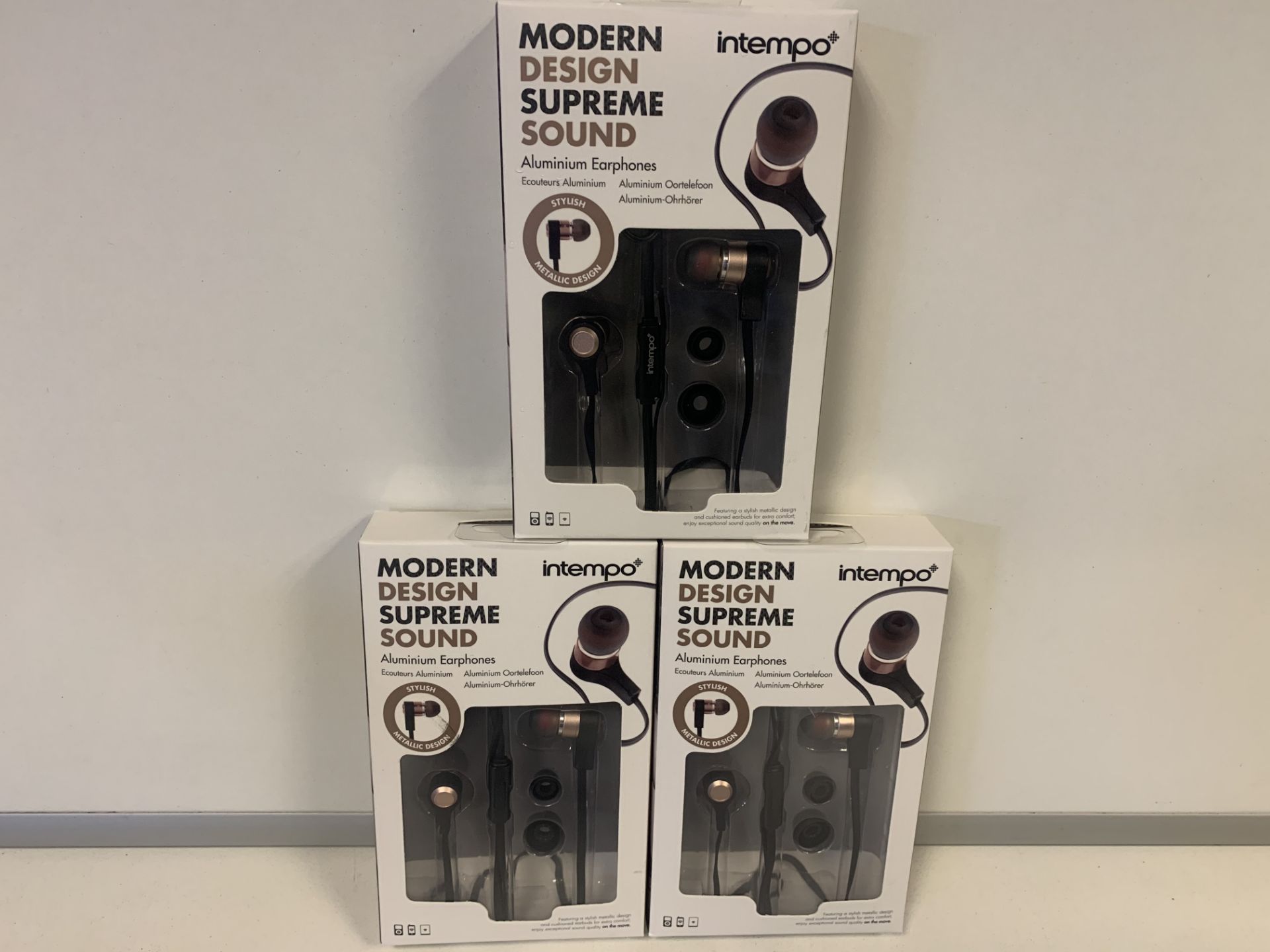 25 X BRAND NEW ITEMPO MODERN DESIGN SUPREME SOUND ALUMINIUM EARPHONES