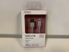 80 X BRAND NEW BOXED TESCO CHARGE AND SYNC LIGHTNING TO USB CABLES IN 2 BOXES