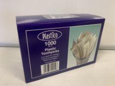 30000 X BRAND NEW BOXED PLASTICO PLASTIC TOOTHPICKS