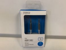 80 X BRAND NEW TESCO 3.5MM AUDIO CABLES 1M IN 2 BOXES