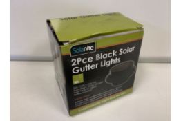 18 X BRAND NEW SETS OF 2 SOLANITE BLACK SOLAR GUTTER LIGHTS