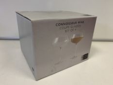 9 X BRAND NEW SETS OF 4 CONNOISSEUR WINE COUPE GLASSES