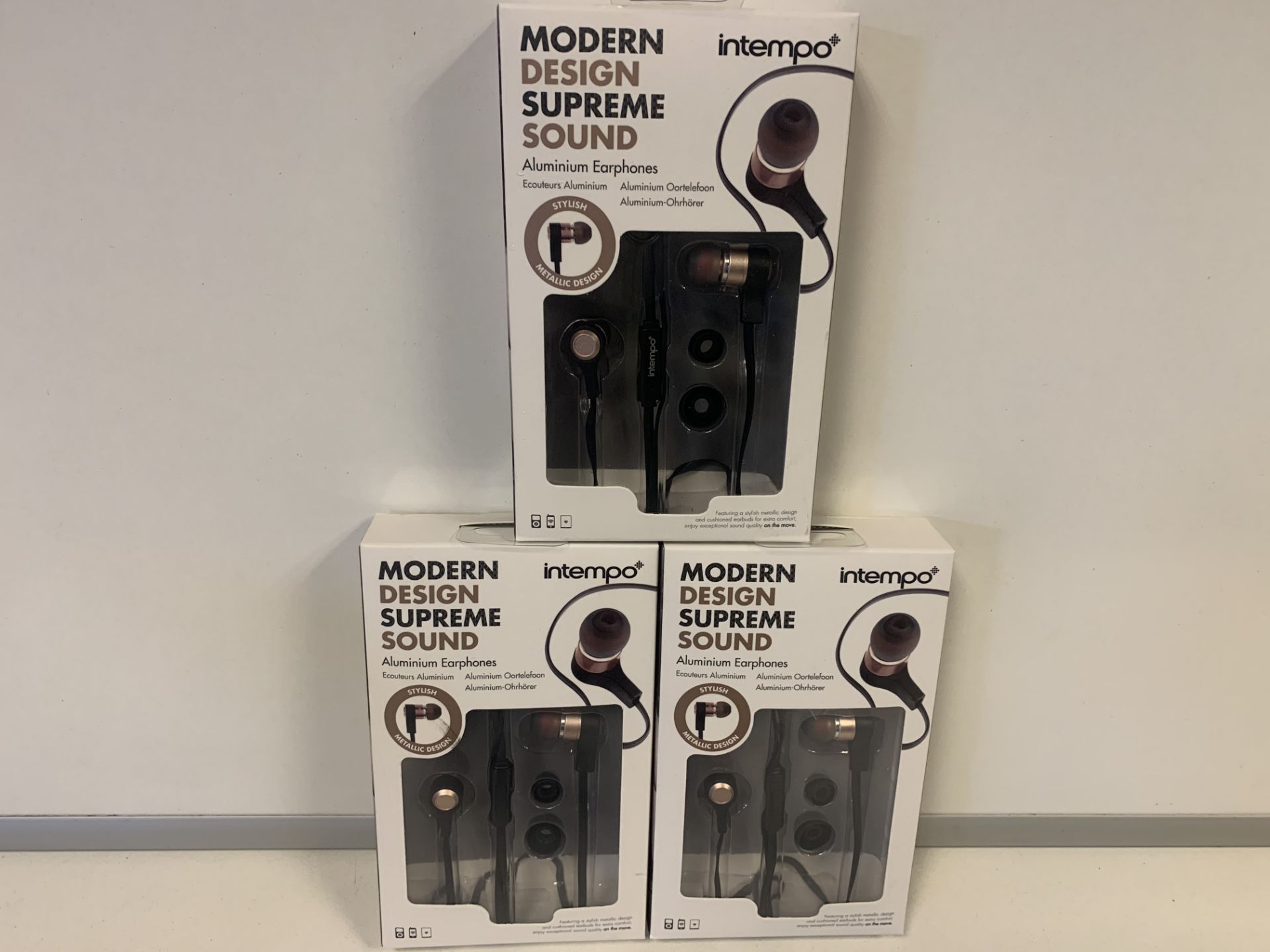 25 X BRAND NEW ITEMPO MODERN DESIGN SUPREME SOUND ALUMINIUM EARPHONES