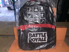 24 X BRAND NEW BOXED BATTLE ROYALE LARGE BACKPACKS WITH FRONT POCKETS