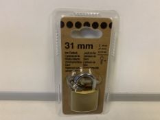 50 X BRAND NEW BOXED 31MM IRON PADLOCKS