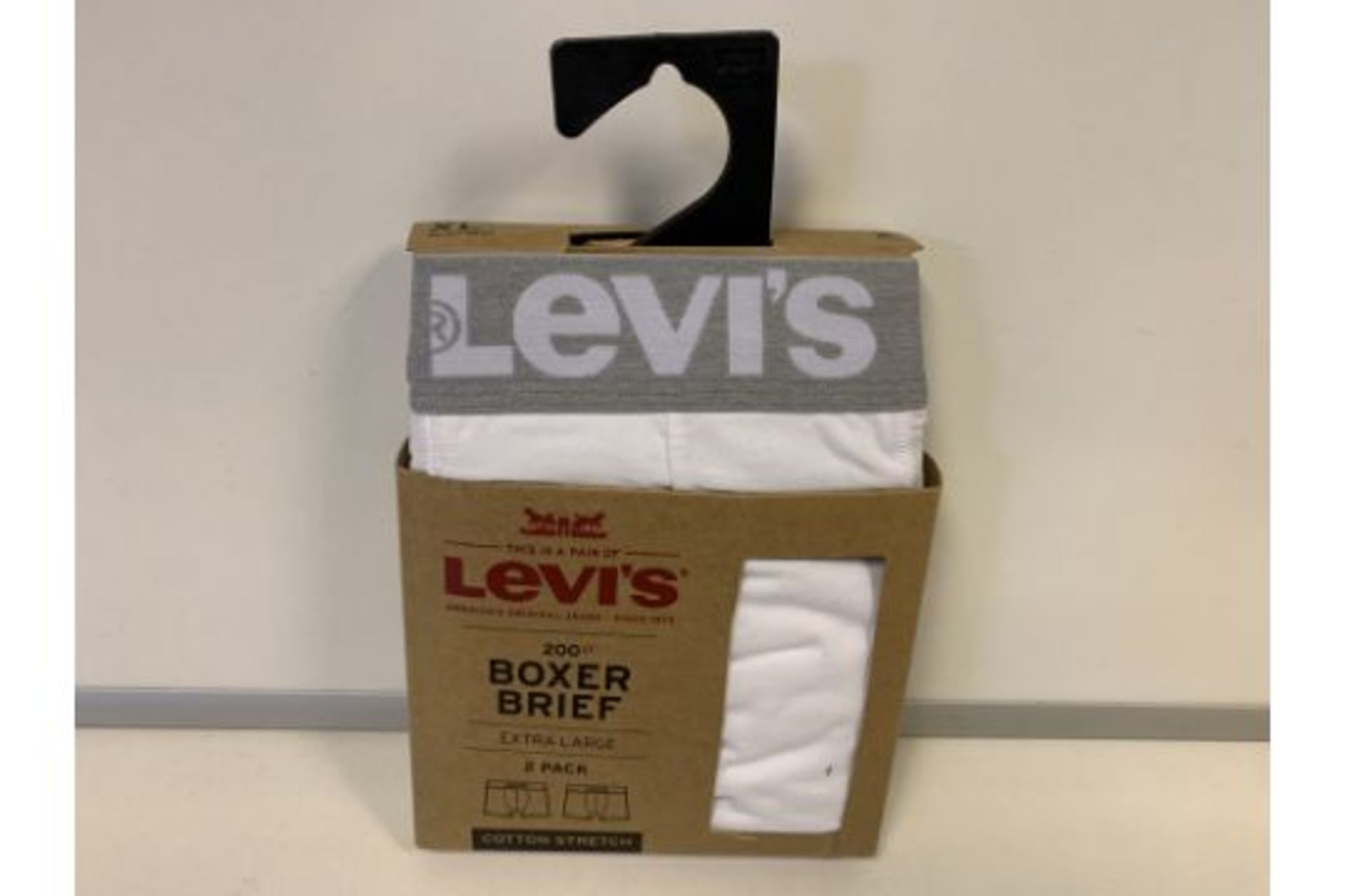 30 X BRAND NEW LEVIS 2 PACK MENS BOXERS WHITE SIZE XL