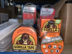 10 X GORILLA GLUE TAPE AND 2 X WORKSHOP CONSUMABLES