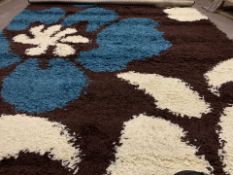 BRAND NEW LARGE SIENNA RUG WHITE AND BROWN 160 x 225 (657/16)