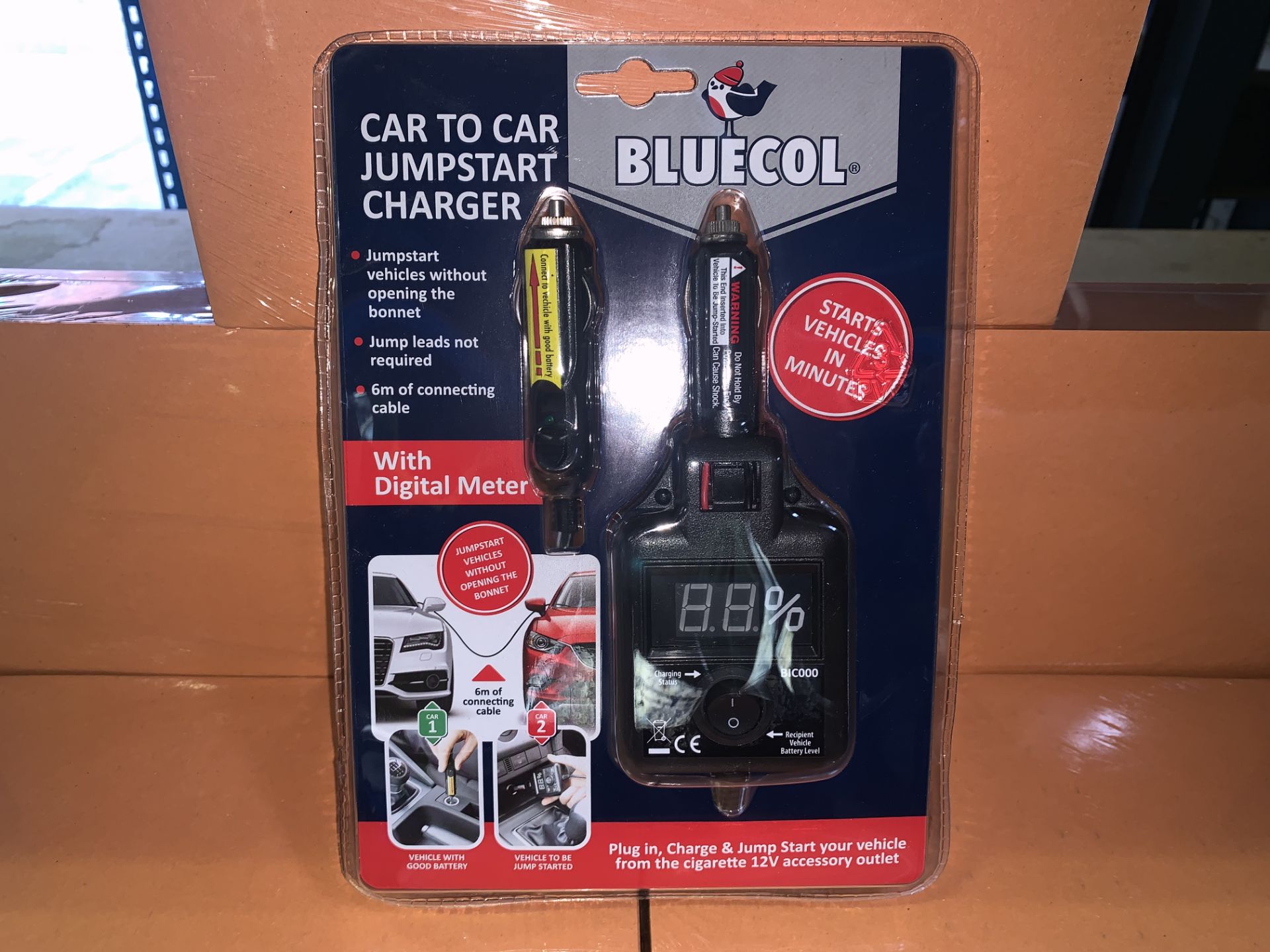 9 X BRAND NEW BLUE CAR CAR TO CAR JUMPSTART CHARGERS