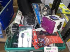 50 PIECE MIXED LOT INCLUDING NECK PILLOW, MICRO USB CABLES, DIGITAL TYRE PRESSURE GUAGES, ETC