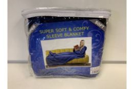 18 X BRAND NEW SUPER SOFT AND COMFY SLEEVE BLANKETS